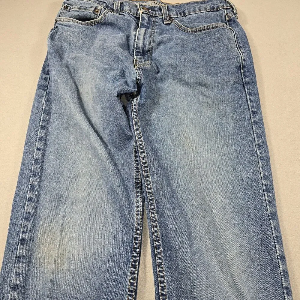 Levi's Mens 34x34 Blue Jeans 505 Regular Fit Straight Leg Medium Wash Denim